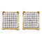 10kt Yellow Gold Women's Round Diamond Square Cluster Screwback Earrings 1-3 Cttw - FREE Shipping (USA/CAN)-Gold & Diamond Earrings-JadeMoghul Inc.