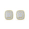 10kt Yellow Gold Women's Round Diamond Square Cluster Stud Earrings 1-4 Cttw - FREE Shipping (US/CAN)-Gold & Diamond Earrings-JadeMoghul Inc.