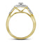 10kt Yellow Gold Women's Round Diamond Square Halo Bridal Wedding Engagement Ring Band Set 1/3 Cttw - FREE Shipping (US/CAN)-Gold & Diamond Wedding Ring Sets-5-JadeMoghul Inc.