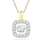 10kt Yellow Gold Women's Round Diamond Square Moving Twinkle Pendant 1-4 Cttw - FREE Shipping (US/CAN)-Gold & Diamond Pendants & Necklaces-JadeMoghul Inc.