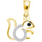 10kt Yellow Gold Women's Round Diamond Squirrel Critter Pendant 1-20 Cttw - FREE Shipping (US/CAN)-Gold & Diamond Pendants & Necklaces-JadeMoghul Inc.