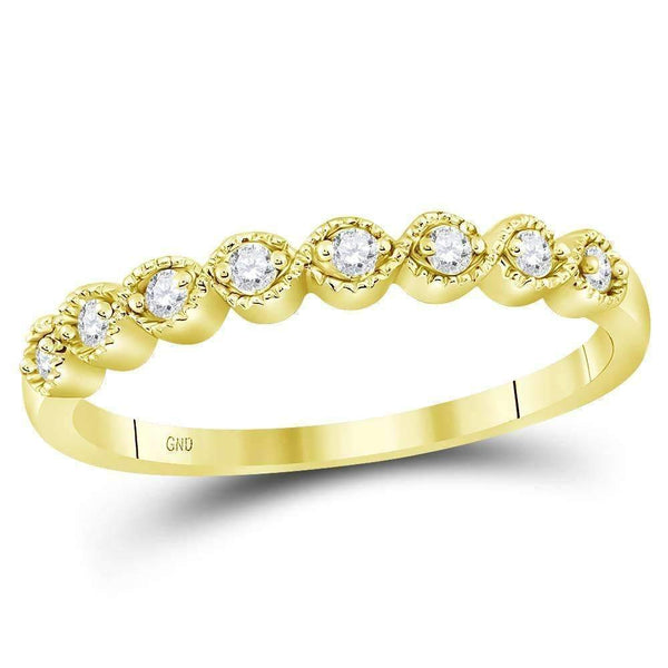 10kt Yellow Gold Women's Round Diamond Stackable Band Ring 1-10 Cttw - FREE Shipping (US/CAN)-Gold & Diamond Rings-JadeMoghul Inc.