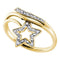 10kt Yellow Gold Women's Round Diamond Star Bypass Band Ring .03 Cttw - FREE Shipping (US/CAN)-Gold & Diamond Rings-6.5-JadeMoghul Inc.