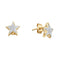 10kt Yellow Gold Women's Round Diamond Star Cluster Screwback Earrings 1-20 Cttw - FREE Shipping (USA/CAN)-Gold & Diamond Earrings-JadeMoghul Inc.