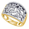 10kt Yellow Gold Women's Round Diamond Star Fashion Band Ring 1-2 Cttw - FREE Shipping (US/CAN)-Gold & Diamond Rings-JadeMoghul Inc.