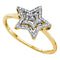 10kt Yellow Gold Women's Round Diamond Star Ring 1/20 Cttw - FREE Shipping (US/CAN)-Gold & Diamond Rings-5-JadeMoghul Inc.