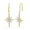 10kt Yellow Gold Women's Round Diamond Starburst Dangle Earrings 1-6 Cttw - FREE Shipping (USA/CAN)-Gold & Diamond Earrings-JadeMoghul Inc.