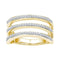 10kt Yellow Gold Women's Round Diamond Striped Band Ring 1/4 Cttw - FREE Shipping (US/CAN)-Gold & Diamond Bands-6.5-JadeMoghul Inc.
