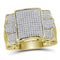 10kt Yellow Gold Women's Round Diamond Symmetrical Square Cluster Ring 3/4 Cttw - FREE Shipping (US/CAN)-Gold & Diamond Rings-8.5-JadeMoghul Inc.