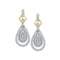 10kt Yellow Gold Women's Round Diamond Teardrop Cluster Dangle Earrings 1-2 Cttw - FREE Shipping (USA/CAN)-Gold & Diamond Earrings-JadeMoghul Inc.