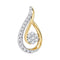 10kt Yellow Gold Women's Round Diamond Teardrop Cluster Pendant 1-4 Cttw - FREE Shipping (US/CAN)-Gold & Diamond Pendants & Necklaces-JadeMoghul Inc.