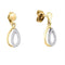 10kt Yellow Gold Women's Round Diamond Teardrop Dangle Screwback Earrings 1-8 Cttw - FREE Shipping (USA/CAN)-Gold & Diamond Earrings-JadeMoghul Inc.