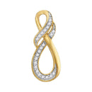 10kt Yellow Gold Womens Round Diamond Teardrop Infinity Pendant 1-12 Cttw - FREE Shipping (US/CAN)-Gold & Diamond Pendants & Necklaces-JadeMoghul Inc.