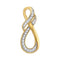 10kt Yellow Gold Womens Round Diamond Teardrop Infinity Pendant 1-12 Cttw - FREE Shipping (US/CAN)-Gold & Diamond Pendants & Necklaces-JadeMoghul Inc.