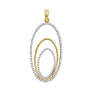 10kt Yellow Gold Women's Round Diamond Triple Nested Oval Pendant 1-3 Cttw - FREE Shipping (US/CAN)-Gold & Diamond Pendants & Necklaces-JadeMoghul Inc.