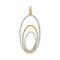 10kt Yellow Gold Women's Round Diamond Triple Nested Oval Pendant 1-3 Cttw - FREE Shipping (US/CAN)-Gold & Diamond Pendants & Necklaces-JadeMoghul Inc.