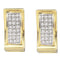 10kt Yellow Gold Women's Round Diamond Triple Row Huggie Earrings 1-6 Cttw - FREE Shipping (USA/CAN)-Gold & Diamond Earrings-JadeMoghul Inc.