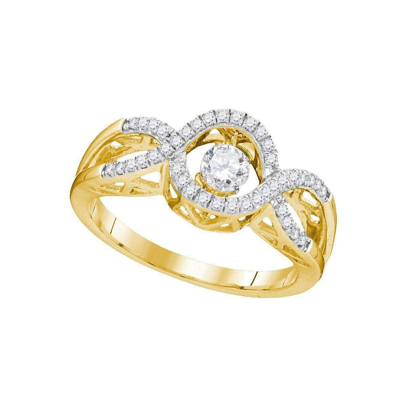 10kt Yellow Gold Women's Round Diamond Twinkle Solitaire Moving Ring 1.00 Cttw - FREE Shipping (US/CAN)-Gold & Diamond Fashion Rings-5-JadeMoghul Inc.