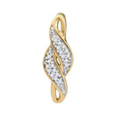 10kt Yellow Gold Women's Round Diamond Vertical Crossover Cluster Pendant 1-20 Cttw - FREE Shipping (US/CAN)-Gold & Diamond Pendants & Necklaces-JadeMoghul Inc.