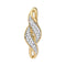 10kt Yellow Gold Women's Round Diamond Vertical Crossover Cluster Pendant 1-20 Cttw - FREE Shipping (US/CAN)-Gold & Diamond Pendants & Necklaces-JadeMoghul Inc.