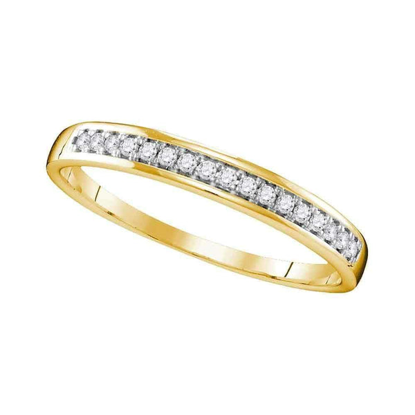 10kt Yellow Gold Women's Round Diamond Wedding Band Ring 1/10 Cttw - FREE Shipping (US/CAN)-Gold & Diamond Wedding Jewelry-5-JadeMoghul Inc.
