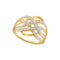 10kt Yellow Gold Women's Round Diamond Woven Fashion Band Ring 1/20 Cttw - FREE Shipping (US/CAN)-Gold & Diamond Fashion Rings-5-JadeMoghul Inc.