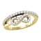 10kt Yellow Gold Womens Round Diamond Woven Infinity Band Ring 1/2 Cttw-Gold & Diamond Rings-10-JadeMoghul Inc.