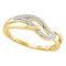 10kt Yellow Gold Women's Round Diamond Woven Strand Band Ring 1/10 Cttw - FREE Shipping (US/CAN)-Gold & Diamond Bands-5-JadeMoghul Inc.