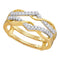 10kt Yellow Gold Women's Round Diamond Wrap Ring Guard Enhancer Wedding Band 1-4 Cttw - FREE Shipping (US/CAN)-Gold & Diamond Wedding Jewelry-JadeMoghul Inc.