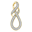 10kt Yellow Gold Women's Round Diamond Wraparound Infinity Pendant 1-5 Cttw - FREE Shipping (US/CAN)-Gold & Diamond Pendants & Necklaces-JadeMoghul Inc.