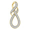 10kt Yellow Gold Women's Round Diamond Wraparound Infinity Pendant 1-5 Cttw - FREE Shipping (US/CAN)-Gold & Diamond Pendants & Necklaces-JadeMoghul Inc.