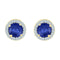 10kt Yellow Gold Women's Round Lab-Created Blue Sapphire Diamond Stud Earrings 1-1-2 Cttw - FREE Shipping (US/CAN)-Gold & Diamond Earrings-JadeMoghul Inc.