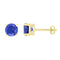 10kt Yellow Gold Womens Round Lab-Created Blue Sapphire Stud Earrings 2.00 Cttw-Gold & Diamond Earrings-JadeMoghul Inc.