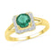 10kt Yellow Gold Womens Round Lab-Created Emerald Solitaire Diamond Ring 3/4 Cttw-Gold & Diamond Fashion Rings-10-JadeMoghul Inc.