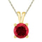 10kt Yellow Gold Womens Round Lab-Created Ruby Solitaire Pendant 1-1-3 Cttw-Gold & Diamond Pendants & Necklaces-JadeMoghul Inc.