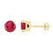 10kt Yellow Gold Womens Round Lab-Created Ruby Stud Earrings 2.00 Cttw-Gold & Diamond Earrings-JadeMoghul Inc.