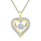 10kt Yellow Gold Women's Round Moving Twinkle Diamond Heart Outline Pendant 1-4 Cttw - FREE Shipping (US/CAN)-Gold & Diamond Pendants & Necklaces-JadeMoghul Inc.