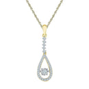 10kt Yellow Gold Women's Round Moving Twinkle Diamond Teardrop Pendant 1-5 Cttw - FREE Shipping (US/CAN)-Gold & Diamond Pendants & Necklaces-JadeMoghul Inc.