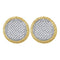 10kt Yellow Gold Women's Round Pave-set Diamond Circle Cluster Stud Earrings 1.00 Cttw - FREE Shipping (USA/CAN)-Gold & Diamond Earrings-JadeMoghul Inc.