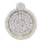 10kt Yellow Gold Women's Round Pave-set Diamond Circle Frame Cluster Pendant 1-3 Cttw - FREE Shipping (US/CAN)-Gold & Diamond Pendants & Necklaces-JadeMoghul Inc.