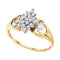 10kt Yellow Gold Women's Round Prong-set Diamond Cluster Heart Mom Ring 1/6 Cttw - FREE Shipping (US/CAN)-Rings And Bands-5-JadeMoghul Inc.