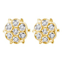 10kt Yellow Gold Women's Round Prong-set Diamond Cluster Stud Earrings 1-20 Cttw - FREE Shipping (USA/CAN)-Gold & Diamond Earrings-JadeMoghul Inc.