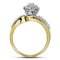10kt Yellow Gold Women's Round Prong-set Diamond Oval Cluster Ring 3/4 Cttw - FREE Shipping (US/CAN)-Rings And Bands-5-JadeMoghul Inc.