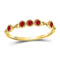 10kt Yellow Gold Women's Ruby Dot Stackable Band Ring 1/5 Cttw-Gold & Diamond Rings-JadeMoghul Inc.