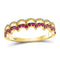 10kt Yellow Gold Women's Ruby Scalloped Stackable Band Ring 1/4 Cttw-Gold & Diamond Rings-JadeMoghul Inc.