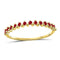 10kt Yellow Gold Women's Ruby Single Row Stackable Ring 1/8 Cttw-Gold & Diamond Rings-JadeMoghul Inc.
