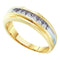 10kt Yellow Two-tone Gold Men's Round Diamond Single Row Wedding Band Ring 1/4 Cttw - FREE Shipping (US/CAN)-Gold & Diamond Wedding Jewelry-2-JadeMoghul Inc.