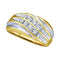 10kt Yellow Two-tone Gold Men's Round Diamond Wedding Anniversary Band Ring 1/2 Cttw - FREE Shipping (US/CAN)-Gold & Diamond Wedding Jewelry-8-JadeMoghul Inc.