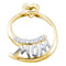 10kt Yellow Two-tone Gold Women's Round Diamond Mom Mother Pendant 1-20 Cttw - FREE Shipping (US/CAN)-Gold & Diamond Pendants & Necklaces-JadeMoghul Inc.