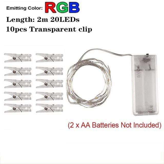 10M Photo Clip USB Festoon Led String Fairy Lights Battery Operated Garland New Year's Party Christmas Decorations for Home Room AExp